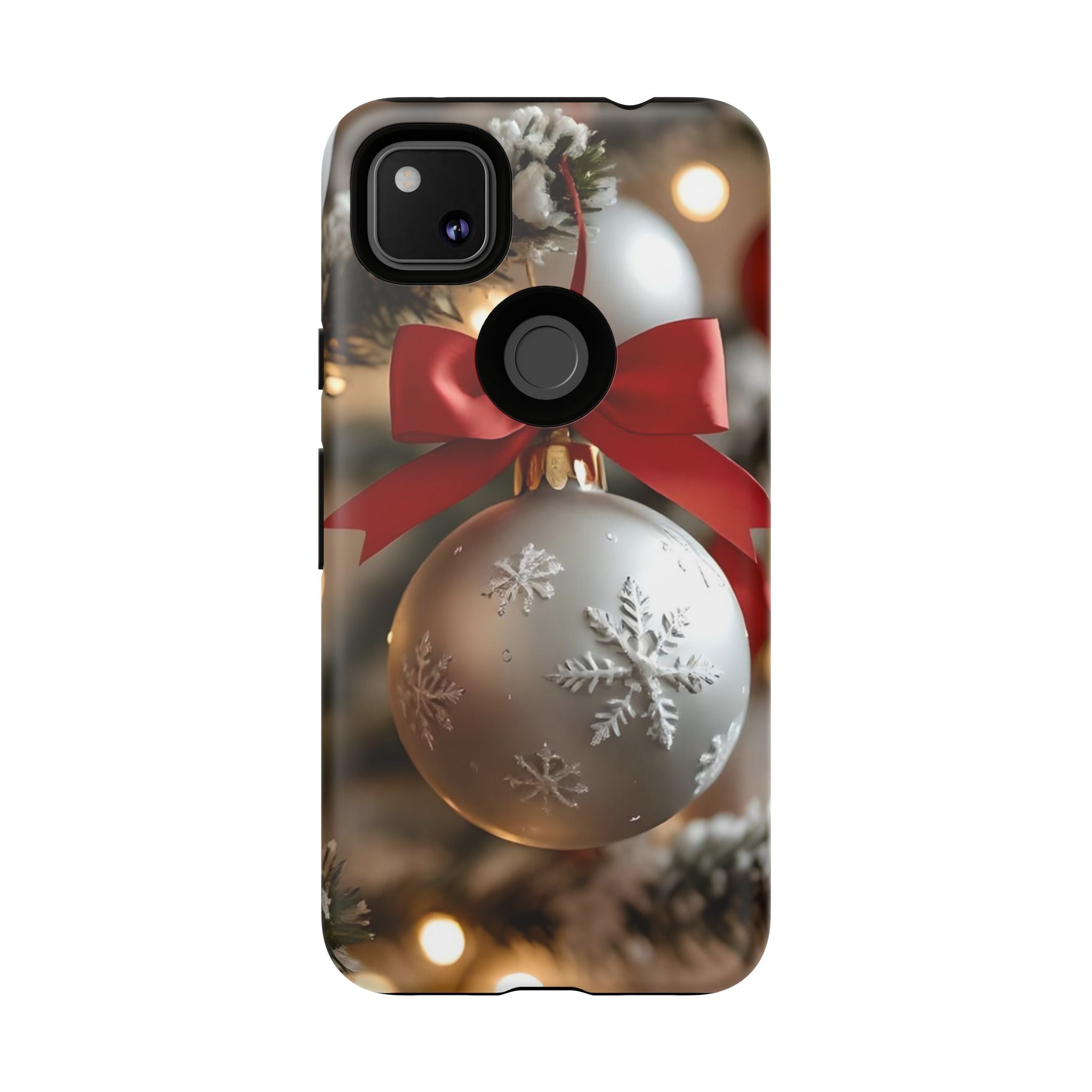 Christmas Phone Case with Seasonal Ornament Design