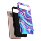 Coque de téléphone colorée, résistante, motif tourbillonnant, accessoire de téléphone dynamique, cadeau pour elle, protection mobile tendance