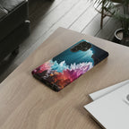 Faisceau lumineux coloré de la grotte de cristal, étui de téléphone