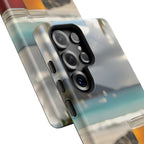 Vue d'un pique-nique sur une plage tropicale, étui pour téléphone