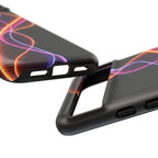 Coque de téléphone vibrante avec motif lumineux abstrait, coque artistique, accessoire technologique moderne, cadeau pour les passionnés de technologie, coque de téléphone personnalisée