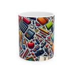 Tasse à café en céramique à motif coloré pour l'école