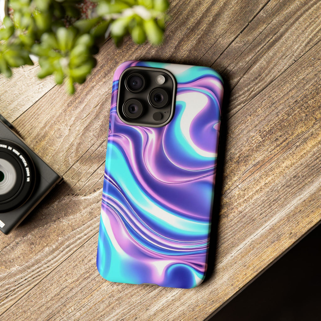 Colorful Phone Case, Tough Case, Swirl Design Phone Cover, Vibrant Phone Accessory, Gift for Her, Trendy Mobile Protection
