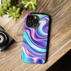 Coque de téléphone colorée, résistante, motif tourbillonnant, accessoire de téléphone dynamique, cadeau pour elle, protection mobile tendance
