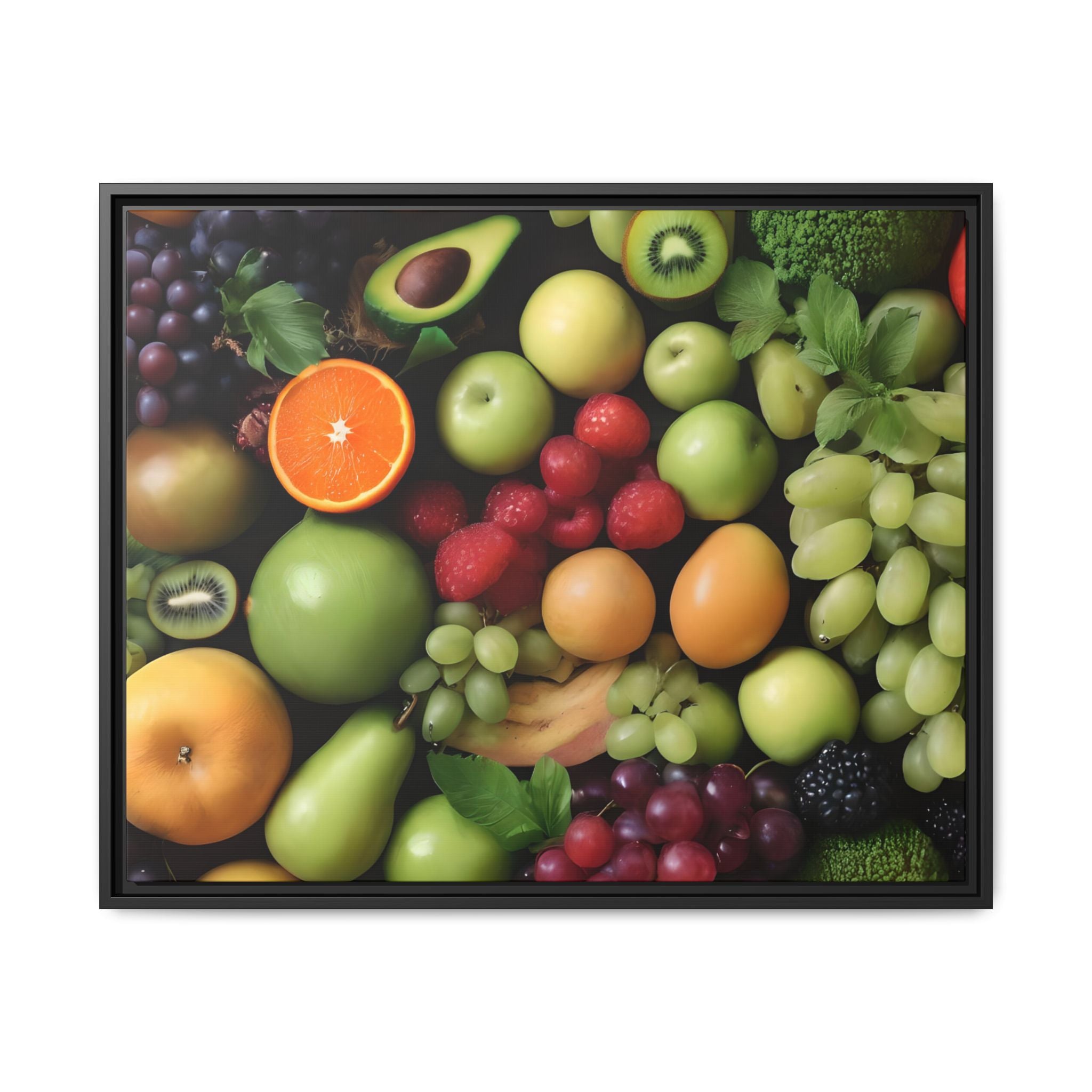 Fresh Fruit Mix Print, Framed Canvas