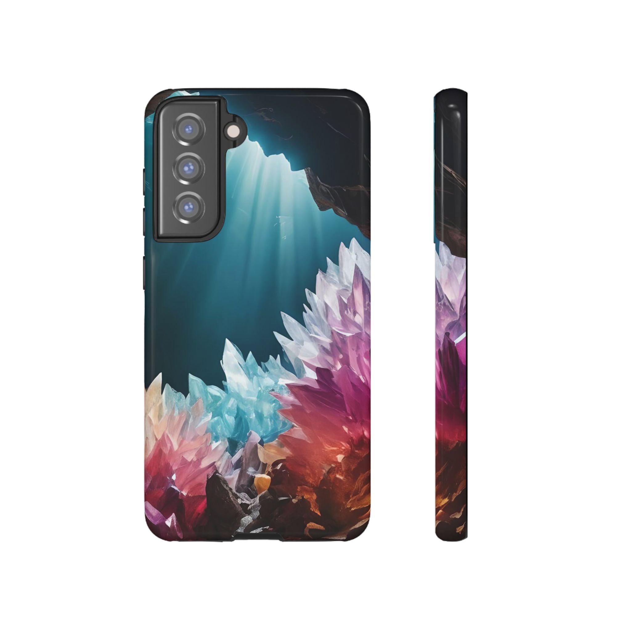 Colorful Crystal Phone Case, Tough Phone Cover, Gemstone Case, Unique iPhone Cover, Vibrant Art Protector, Gift for Geology Lovers
