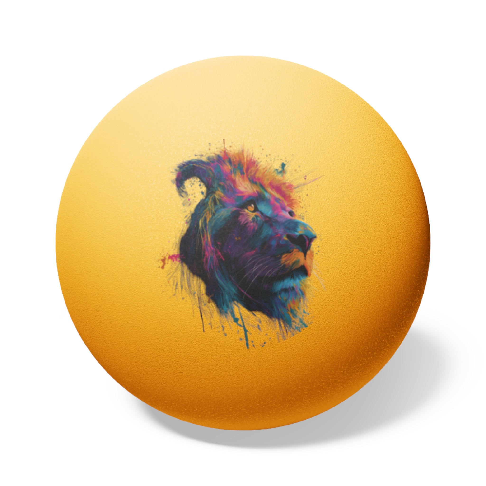Colorful Lion Head Print, 6pcs Ping Pong Balls Set