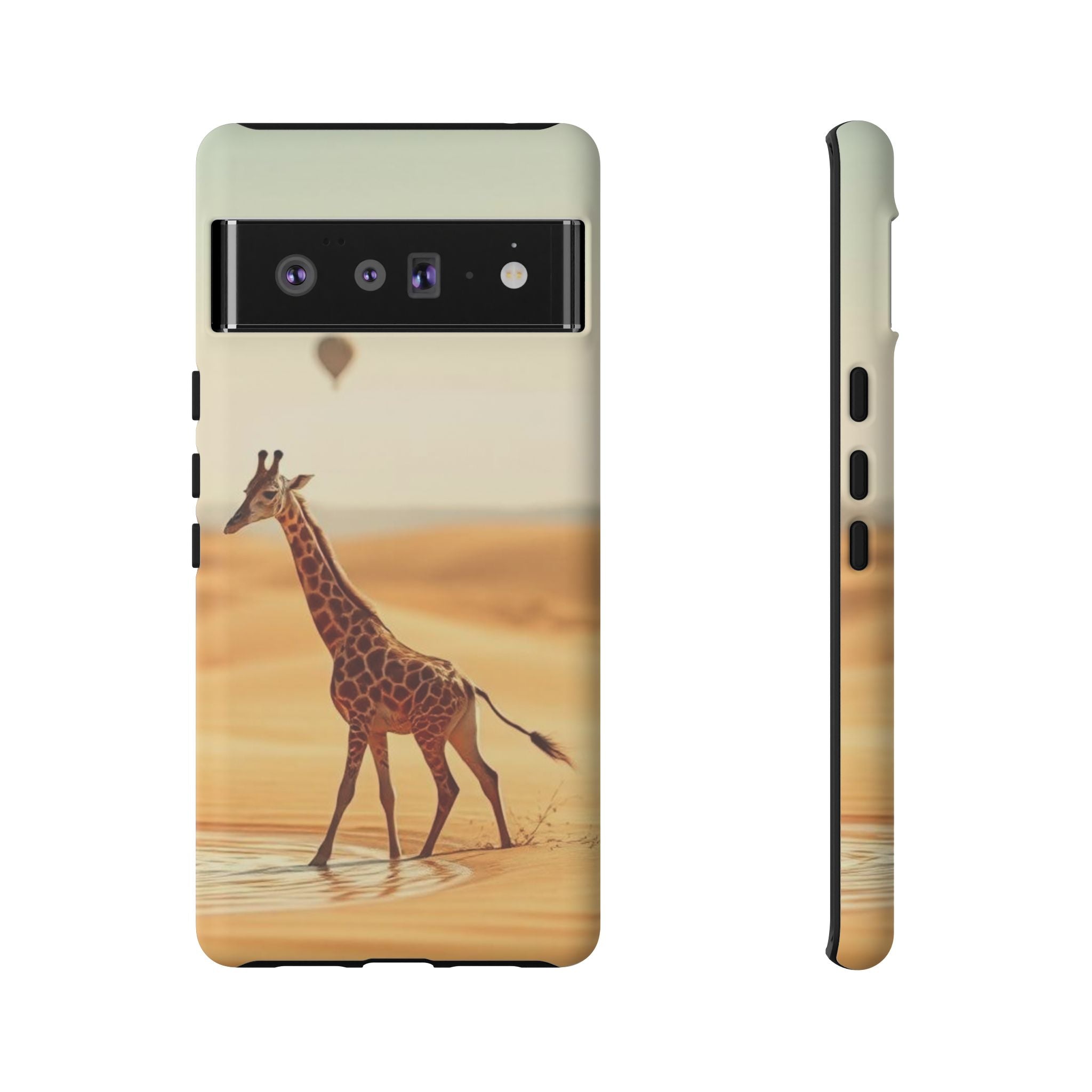 Giraffe Desert Scene, Phone Case