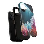 Faisceau lumineux coloré de la grotte de cristal, étui de téléphone