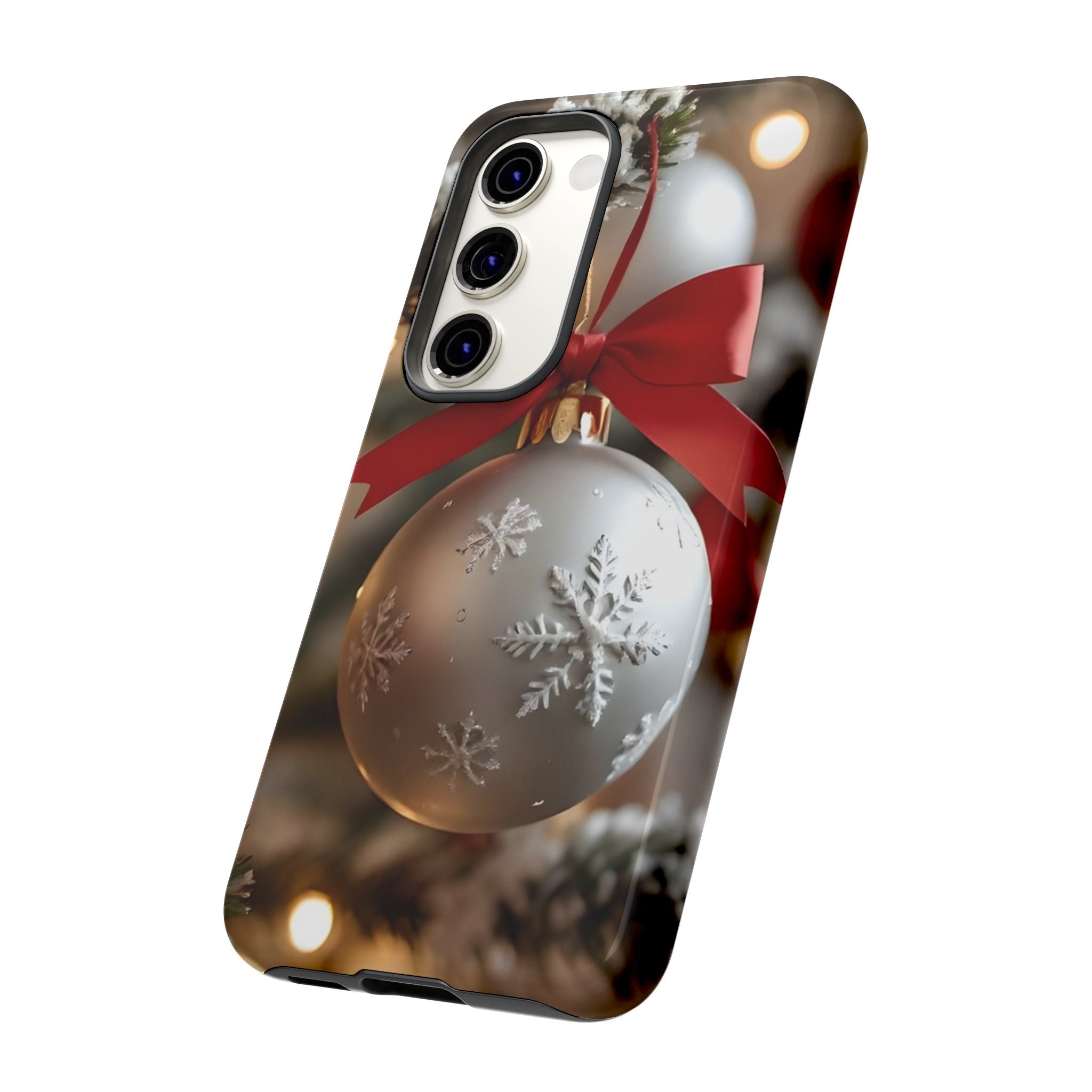 Christmas Phone Case with Seasonal Ornament Design