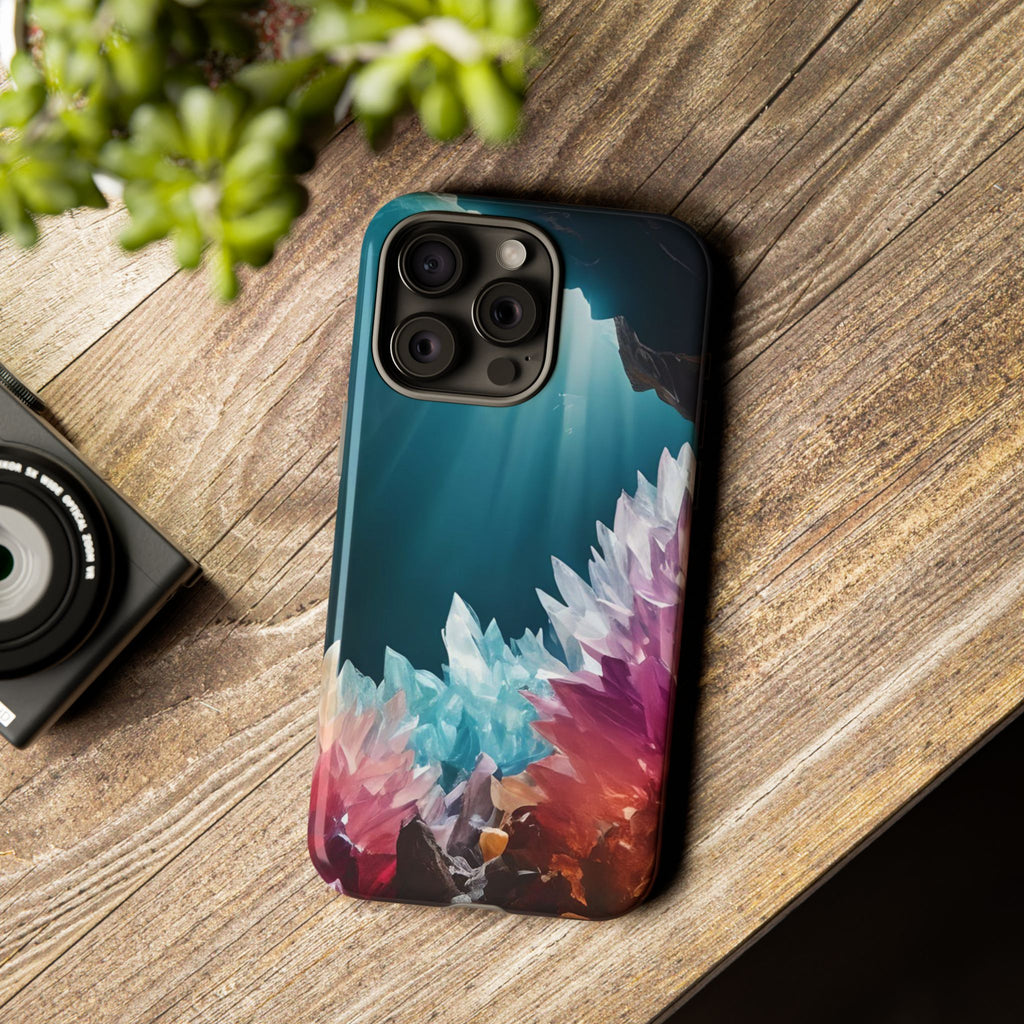 Colorful Crystal Cave Light Beam, Phone Case