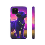 Coque de téléphone motif chien néon vibrant