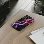 Neon Light Wave Abstract Glow, Phone Case