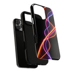 Coque de téléphone vibrante avec motif lumineux abstrait, coque artistique, accessoire technologique moderne, cadeau pour les passionnés de technologie, coque de téléphone personnalisée