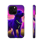 Coque de téléphone motif chien néon vibrant