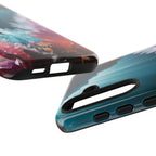 Faisceau lumineux coloré de la grotte de cristal, étui de téléphone