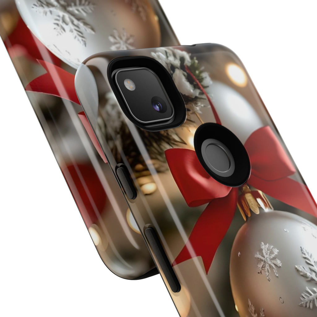 Christmas Phone Case with Seasonal Ornament Design