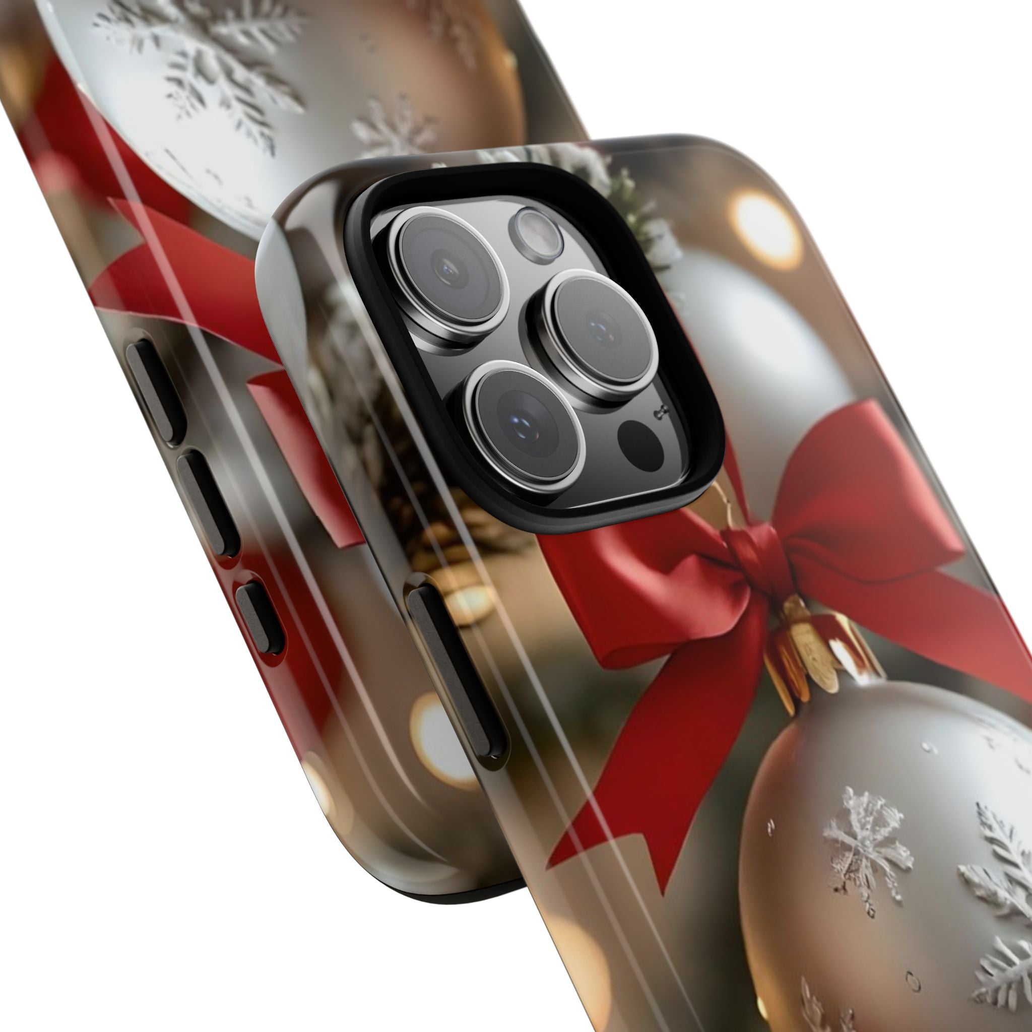 Christmas Phone Case with Seasonal Ornament Design
