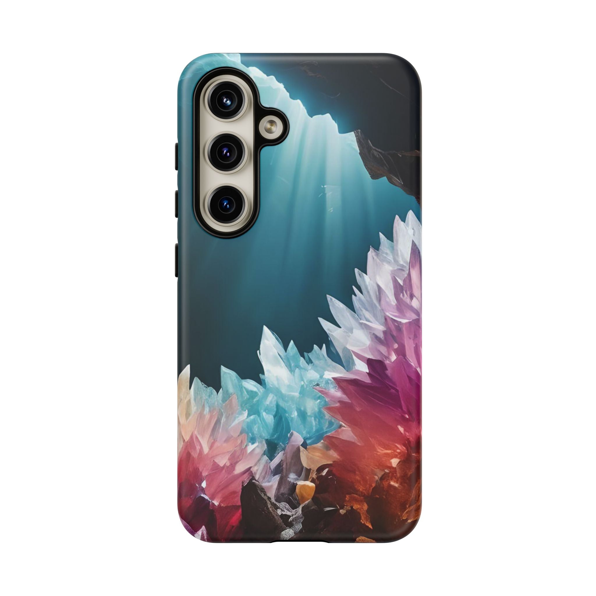 Colorful Crystal Phone Case, Tough Phone Cover, Gemstone Case, Unique iPhone Cover, Vibrant Art Protector, Gift for Geology Lovers
