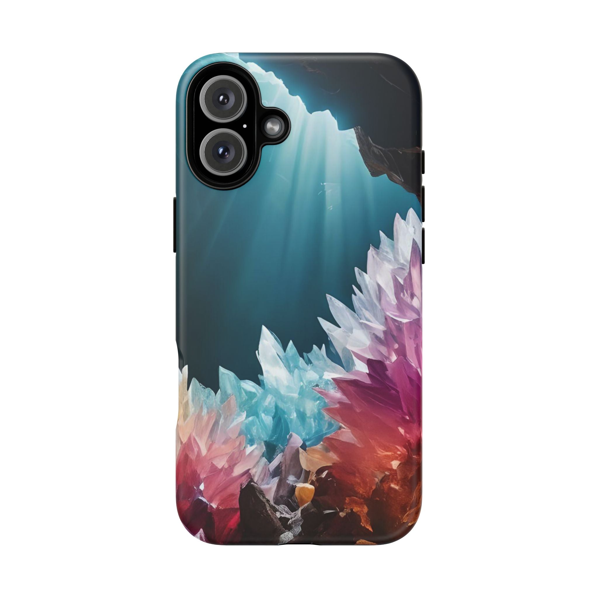 Colorful Crystal Phone Case, Tough Phone Cover, Gemstone Case, Unique iPhone Cover, Vibrant Art Protector, Gift for Geology Lovers