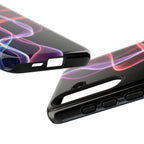 Neon Light Wave Abstract Glow, Phone Case