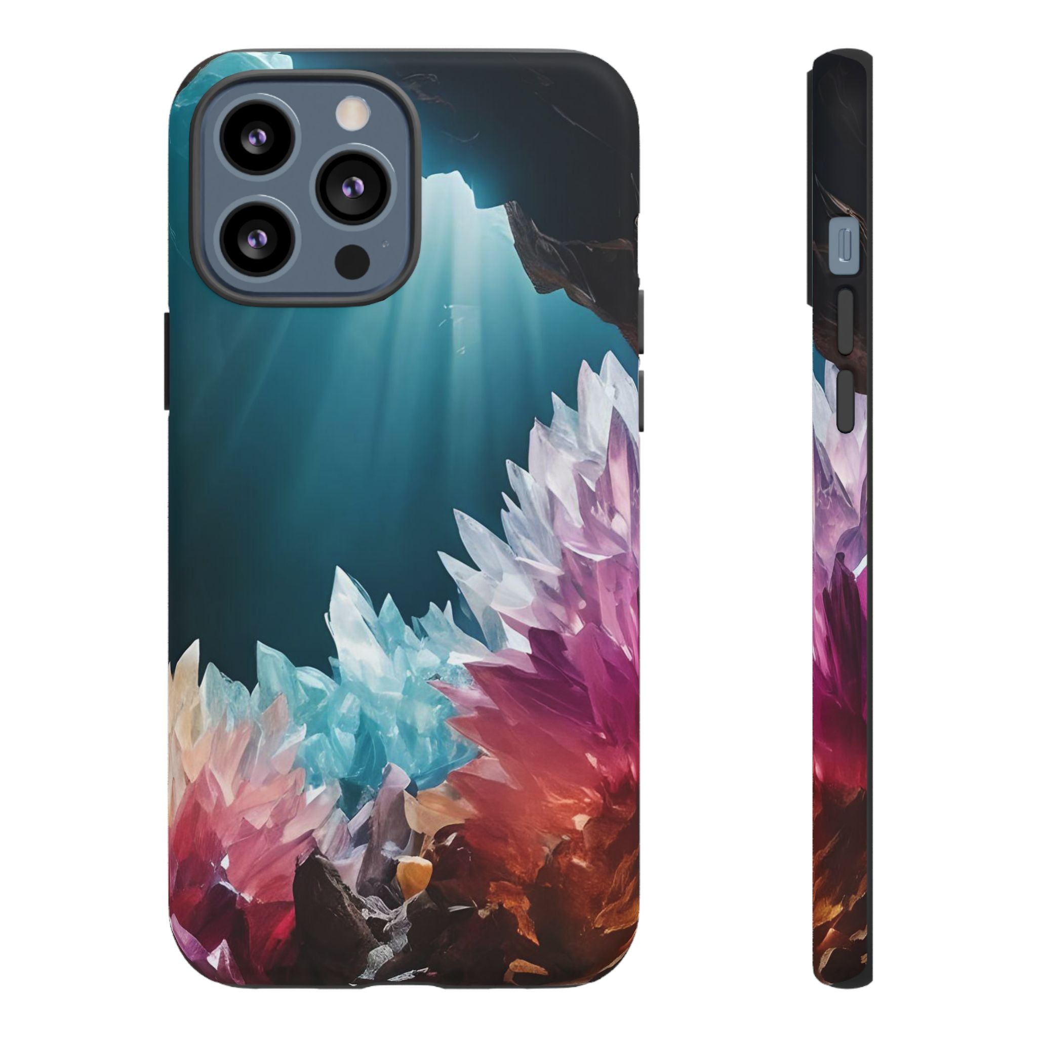 Colorful Crystal Phone Case, Tough Phone Cover, Gemstone Case, Unique iPhone Cover, Vibrant Art Protector, Gift for Geology Lovers