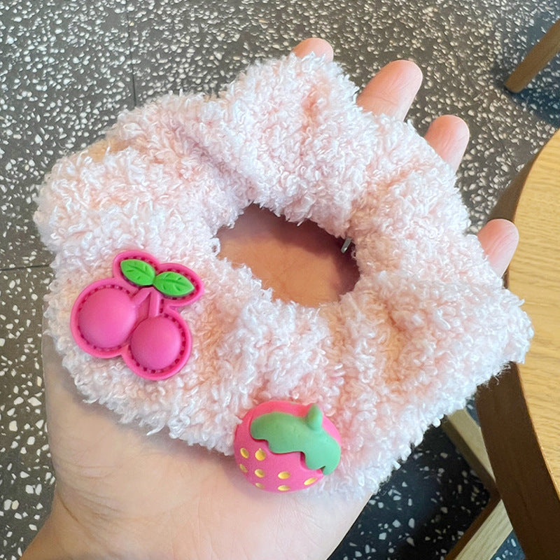 Fruit Color Hair Scrunchies -4pcs Set