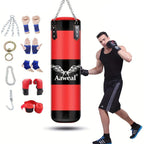 Hanging Hollow Boxing Sandbag Set with Hook for Home Gym(Red)-2