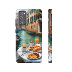 Scène de petit-déjeuner à Venise, étui de téléphone