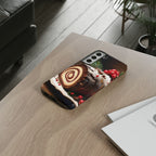 Coque de téléphone festive avec motif bûche de Noël