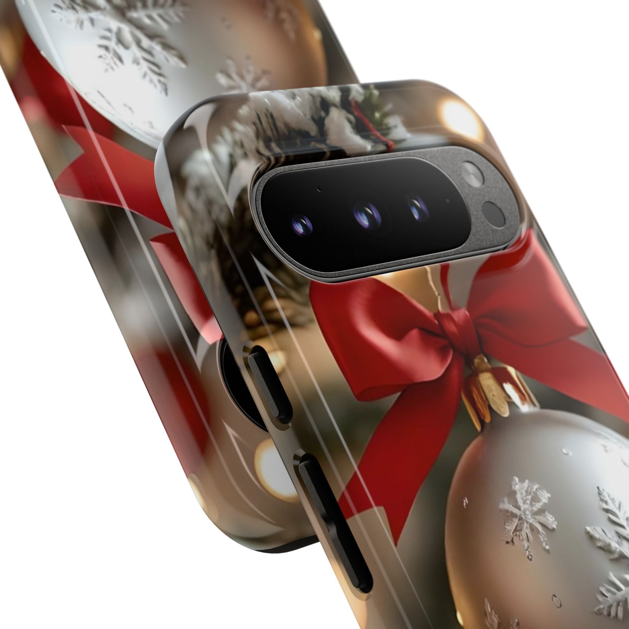 Christmas Phone Case with Seasonal Ornament Design