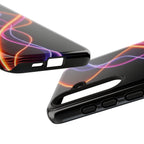 Coque de téléphone vibrante avec motif lumineux abstrait, coque artistique, accessoire technologique moderne, cadeau pour les passionnés de technologie, coque de téléphone personnalisée