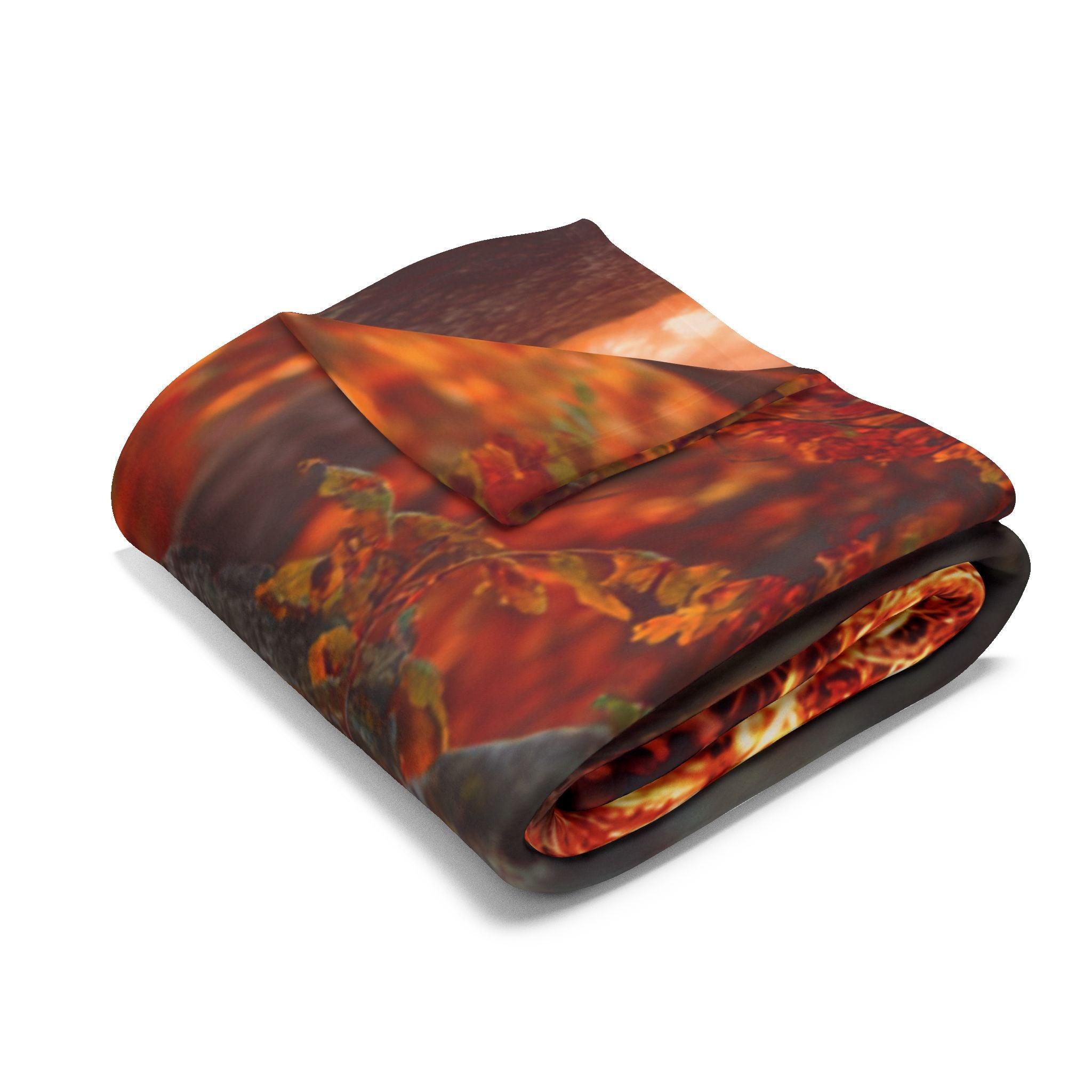 Pumpkin Path Autumn Design, Cozy Throw Blanket