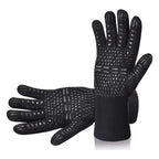Fireproof Silicone BBQ Gloves - Heat Resistant, Cut-Resistant, Non-Slip (Black)-1