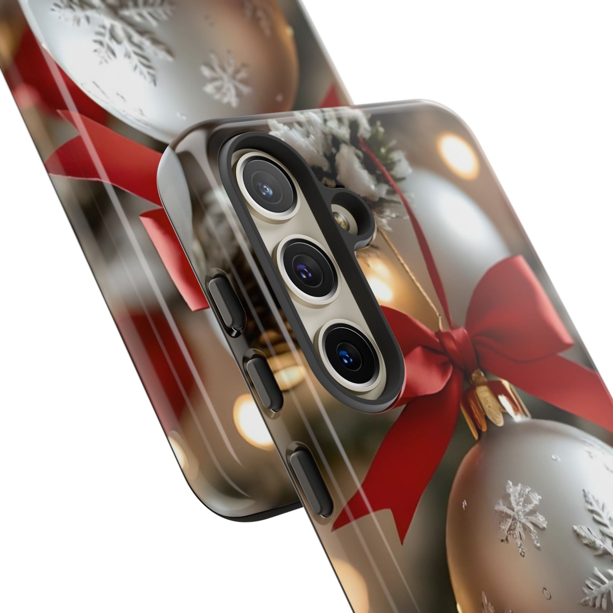 Christmas Phone Case with Seasonal Ornament Design