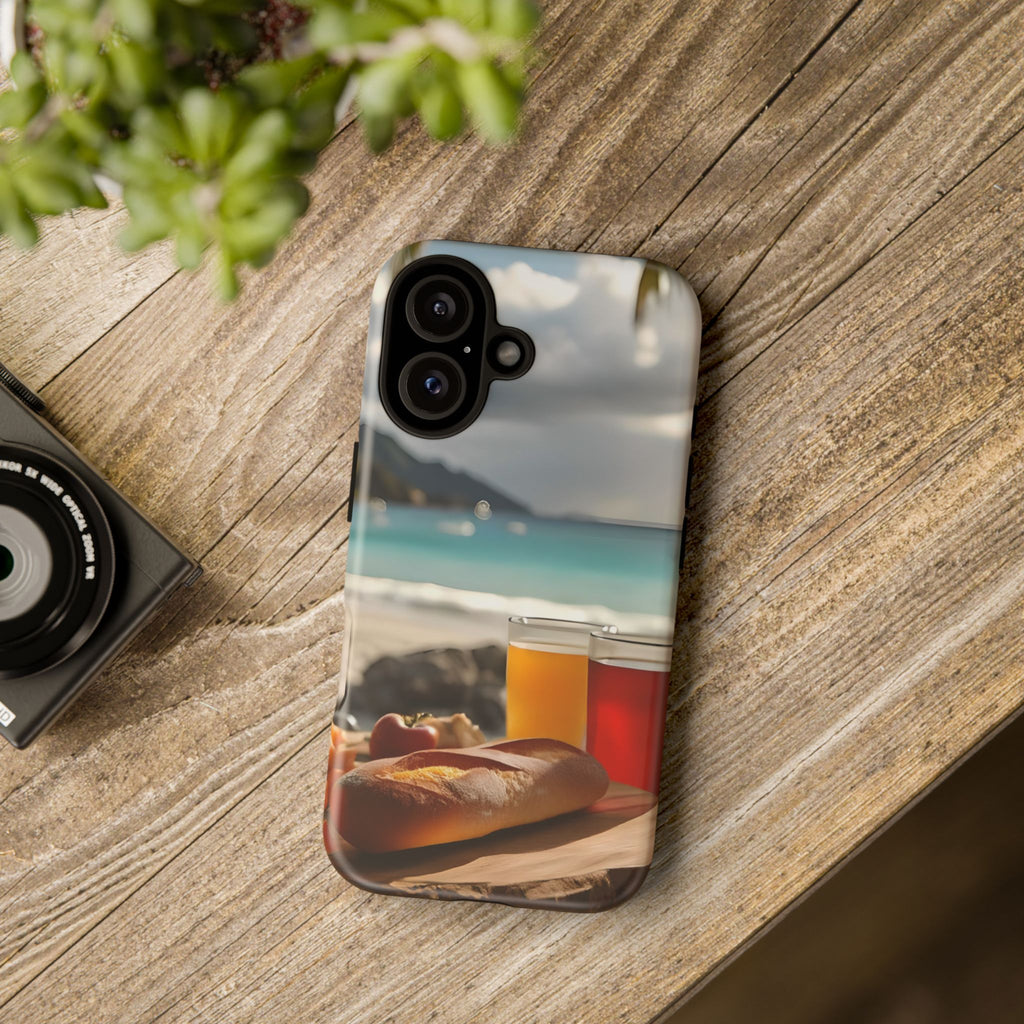Tropical Beach Picnic View, Phone Case