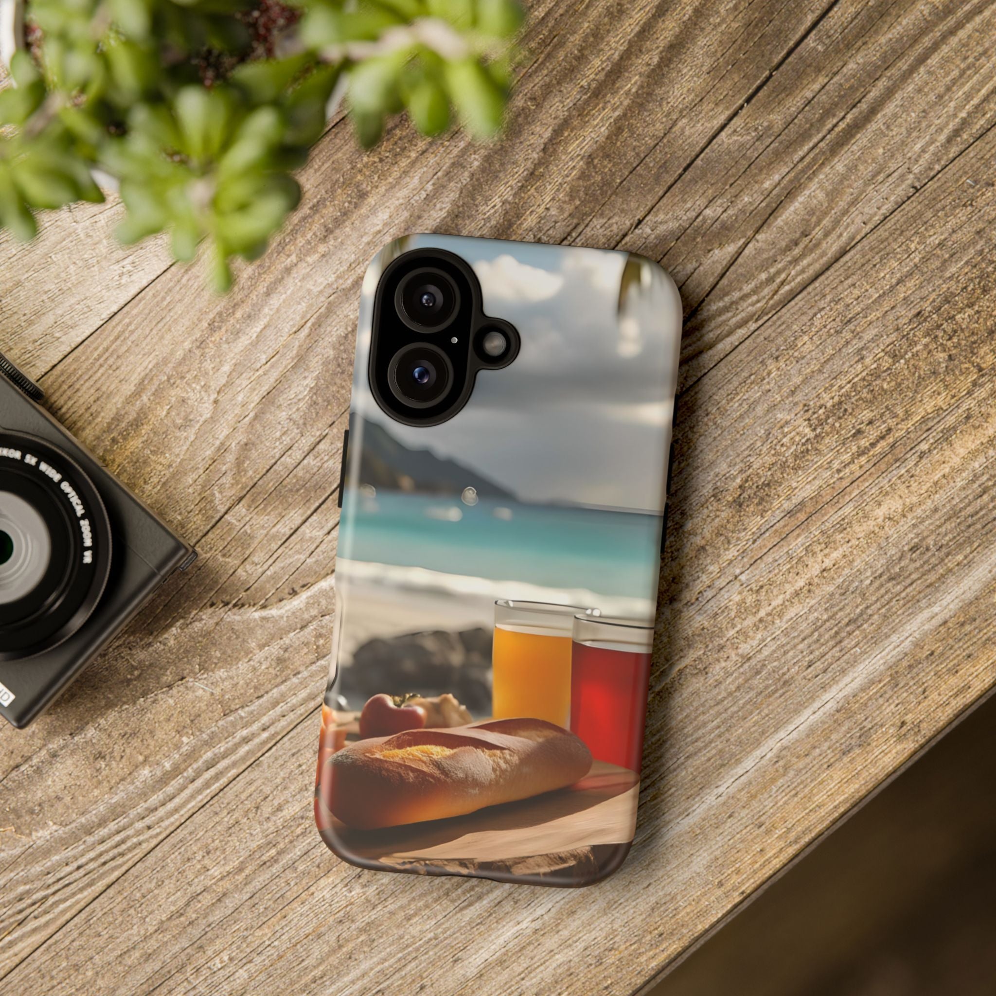 Tropical Beach Picnic View, Phone Case