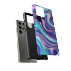 Coque de téléphone colorée, résistante, motif tourbillonnant, accessoire de téléphone dynamique, cadeau pour elle, protection mobile tendance