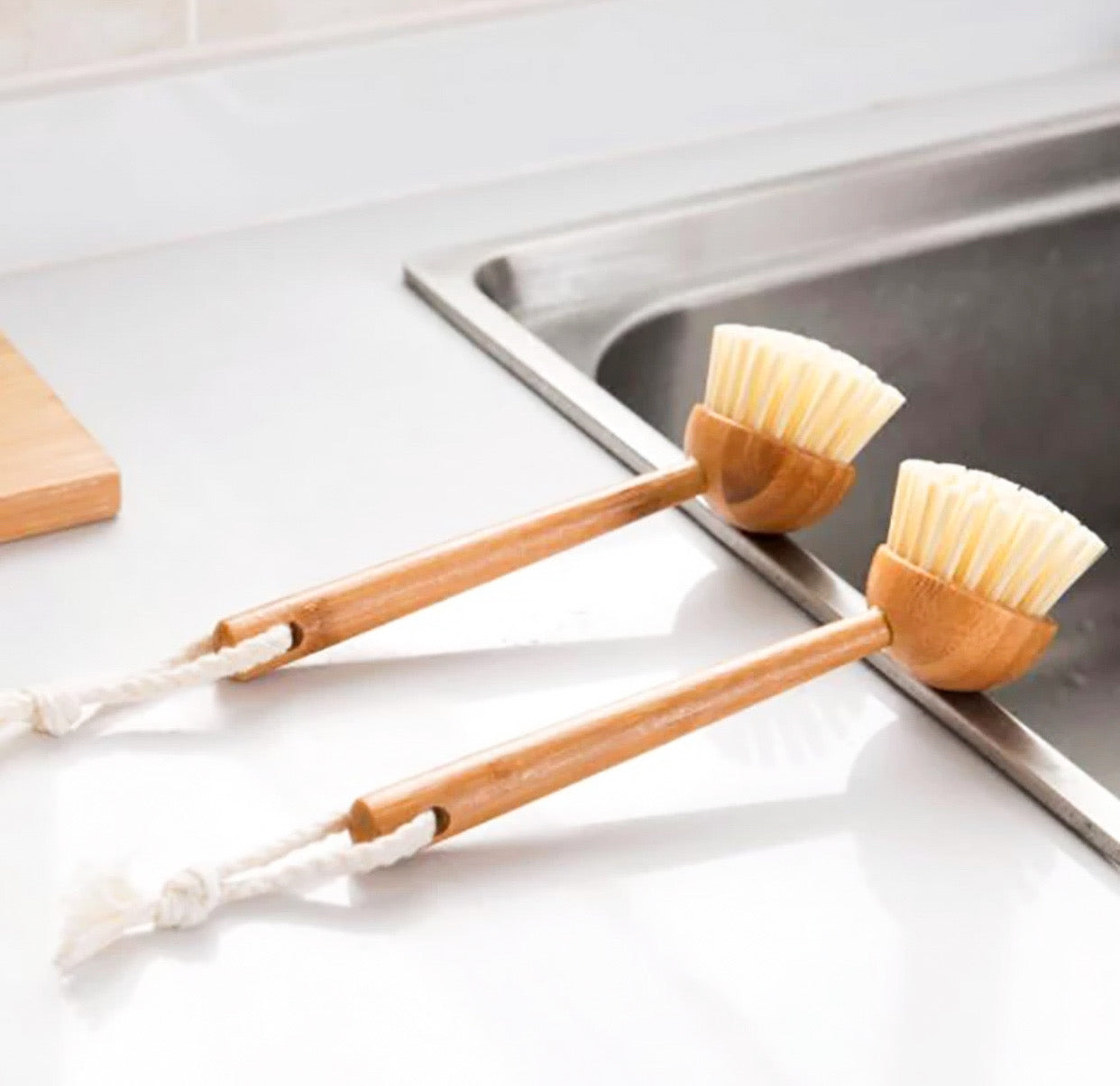 Eco Bamboo Sisal Dish Brush-Natural Plastic Free Sisal Fiber