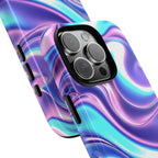 Coque de téléphone colorée, résistante, motif tourbillonnant, accessoire de téléphone dynamique, cadeau pour elle, protection mobile tendance