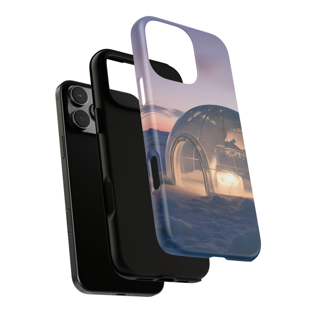 Arctic Igloo Twilight Snow Landscape, Phone Case
