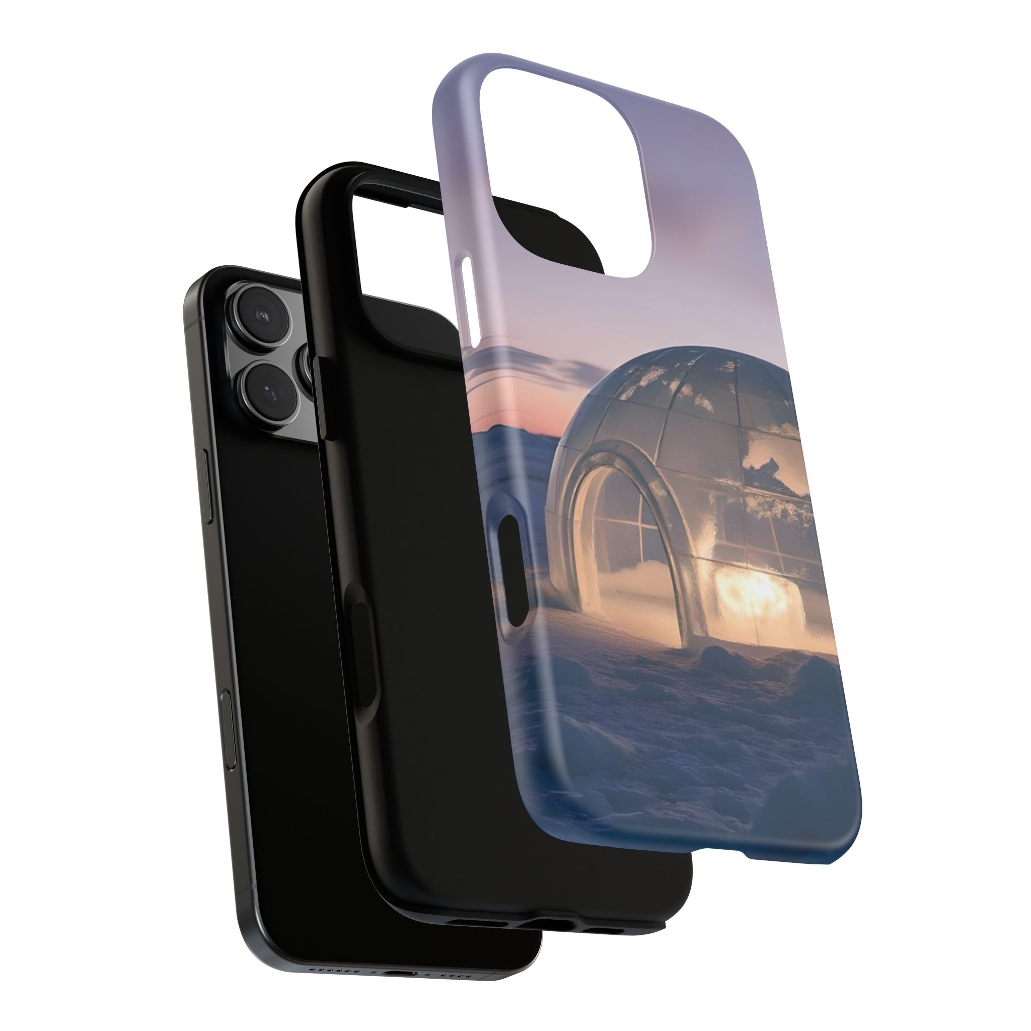 Arctic Igloo Twilight Snow Landscape, Phone Case