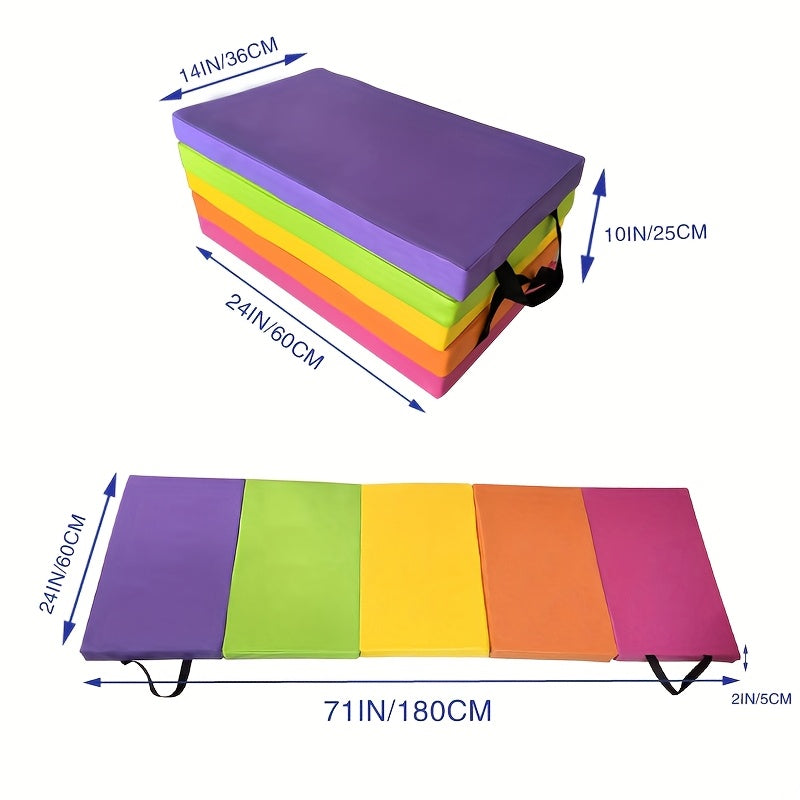 Folding Rainbow Gymnastics Fitness Mat Non-Slip-4