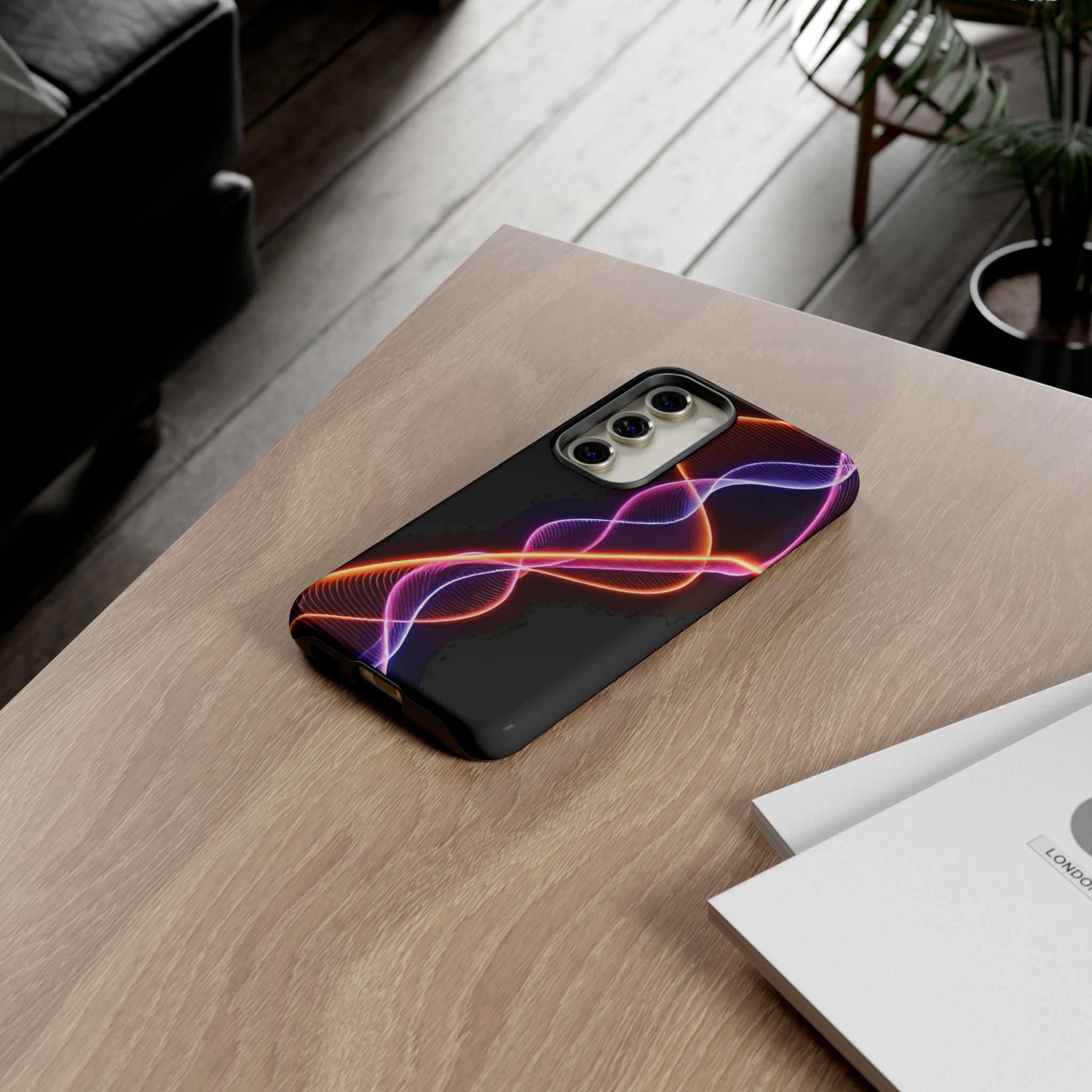 Vibrant Phone Case with Abstract Light Design, Artistic Phone Cover, Modern Tech Accessory, Gift for Tech Lovers, Personalized Phone Case