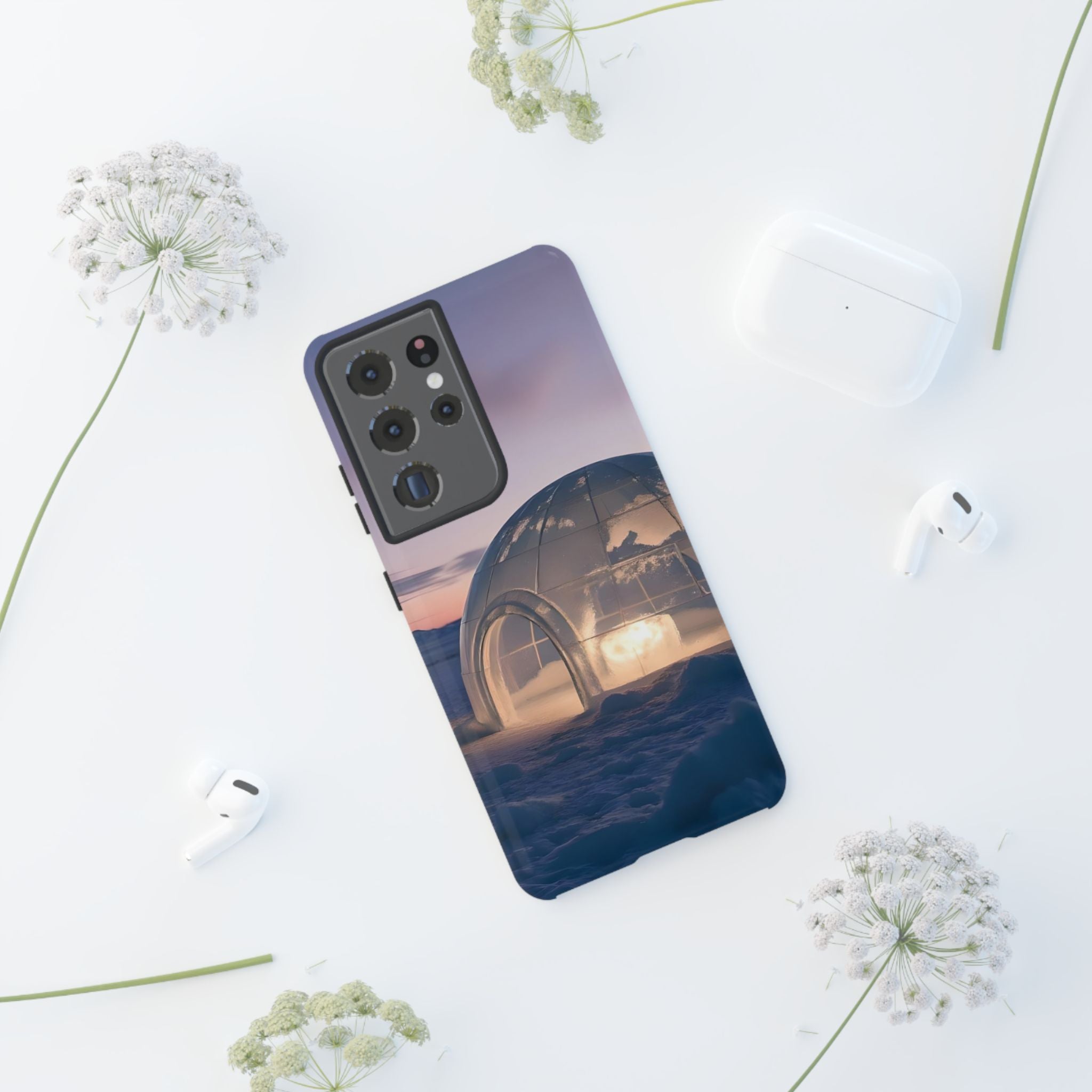 Arctic Igloo Twilight Snow Landscape, Phone Case