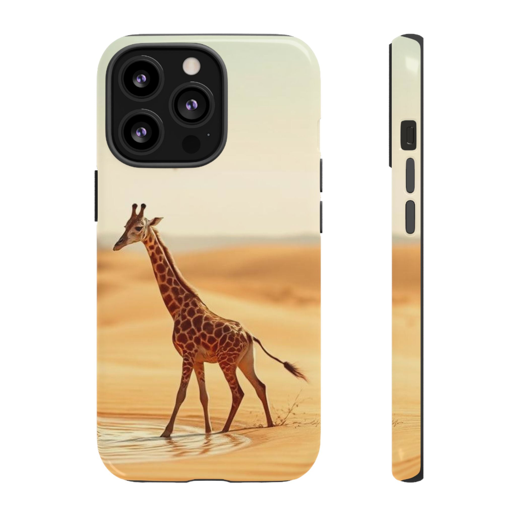 Giraffe Desert Scene, Phone Case