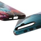 Faisceau lumineux coloré de la grotte de cristal, étui de téléphone