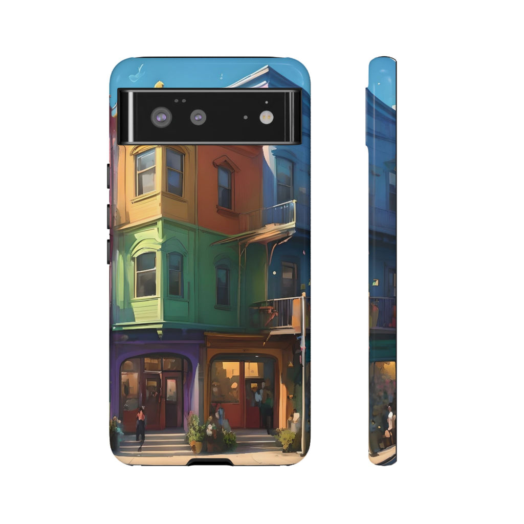 Impression d'art urbain coloré, étui pour téléphone