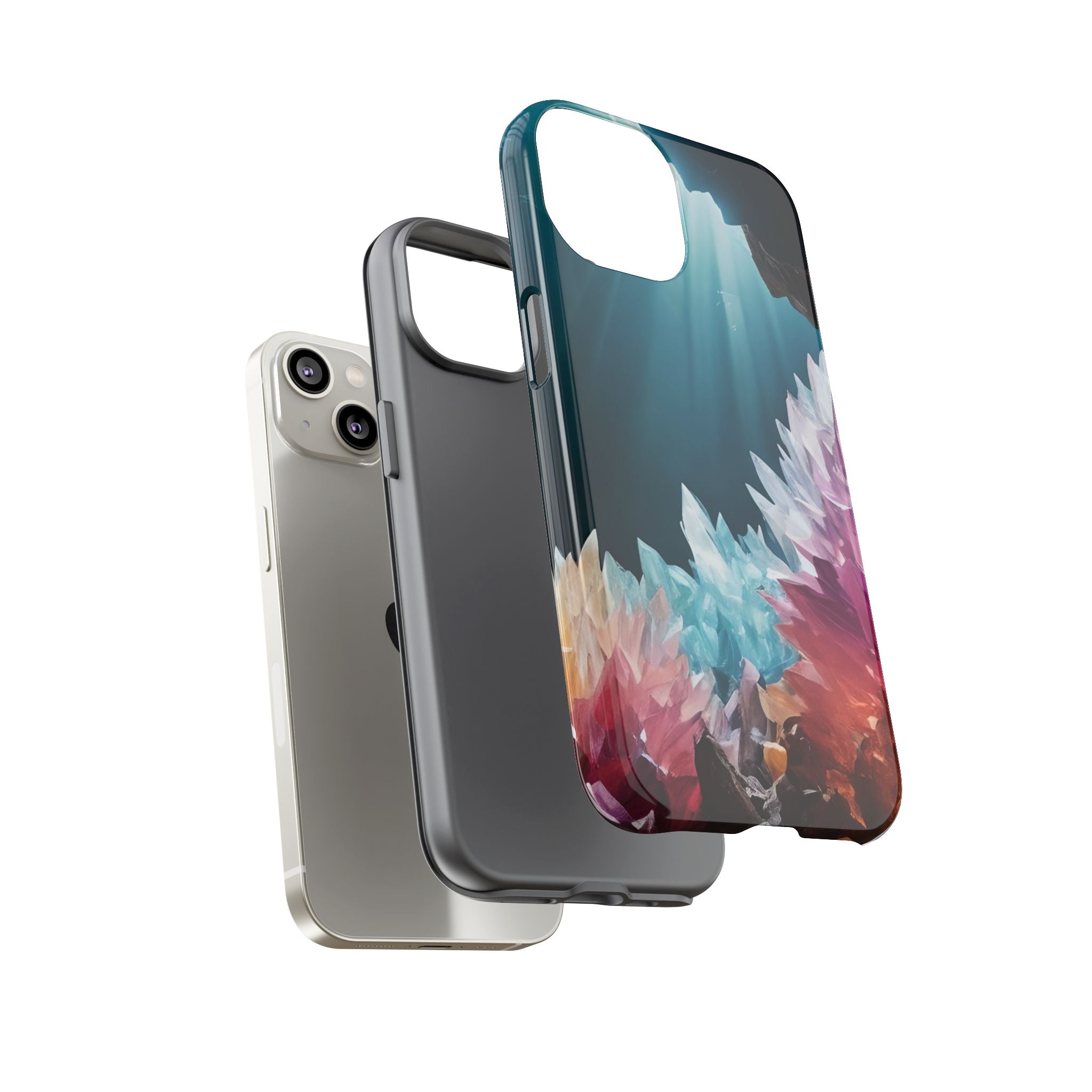 Colorful Crystal Cave Light Beam, Phone Case