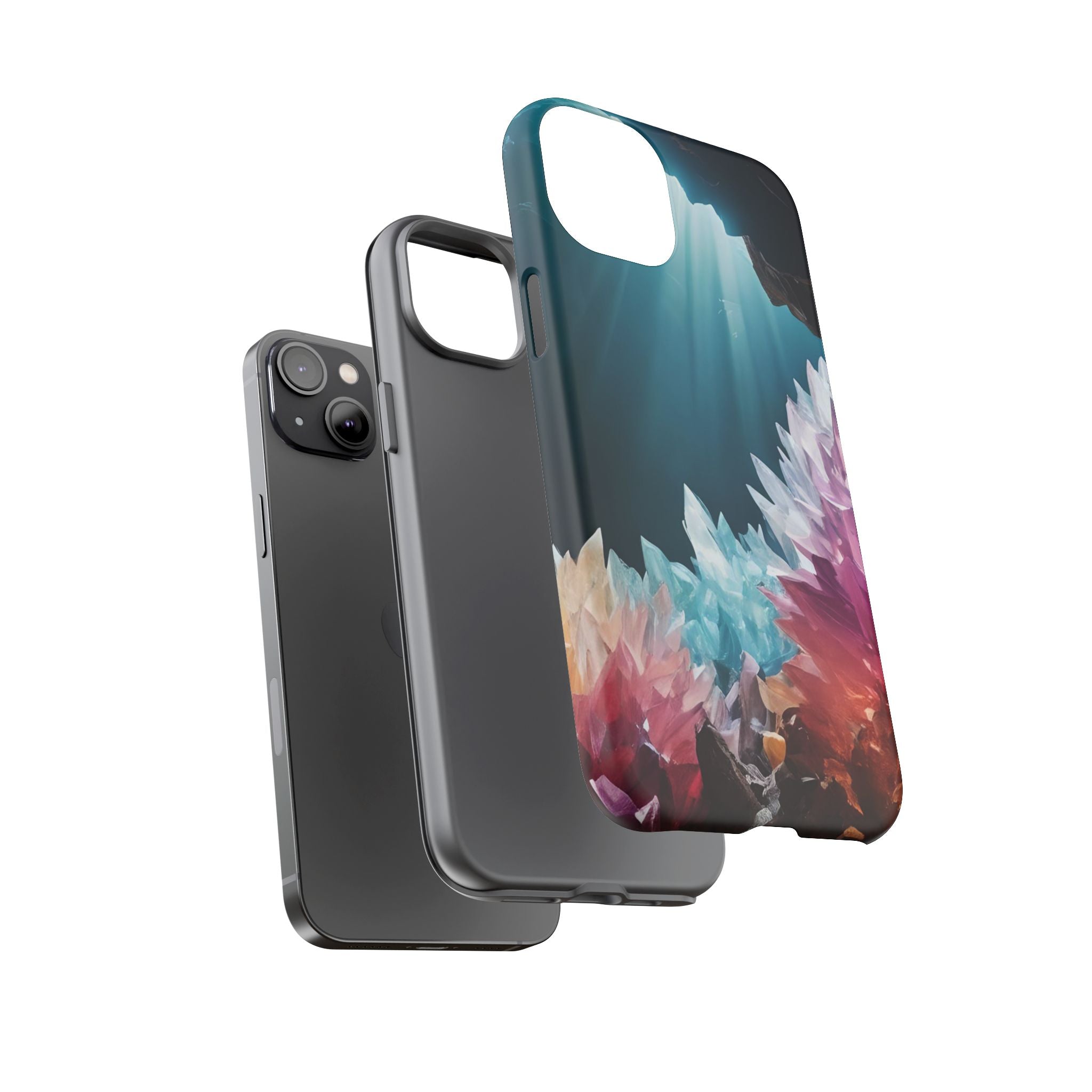 Colorful Crystal Cave Light Beam, Phone Case